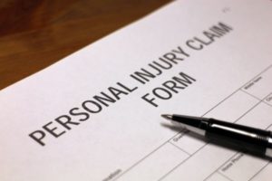 A personal injury claim form in a law firm handled by an attorney in Rhode Island.